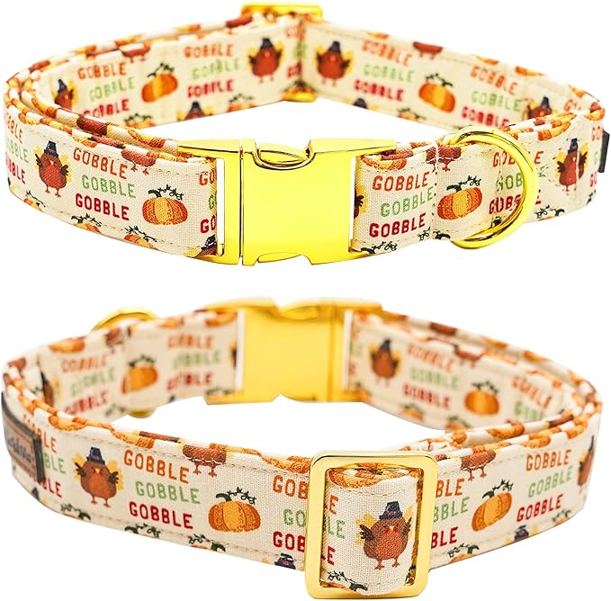 Dog Collar, Thanksgiving Turkey Pet Collar Bow Holiday Girl Boy Bow Puppy - Image 4