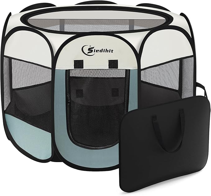 Dog Playpen, Puppy Pet Playpen, Medium Dogs Tent Crates Cage Indoor/Outdoor by Siedihit
