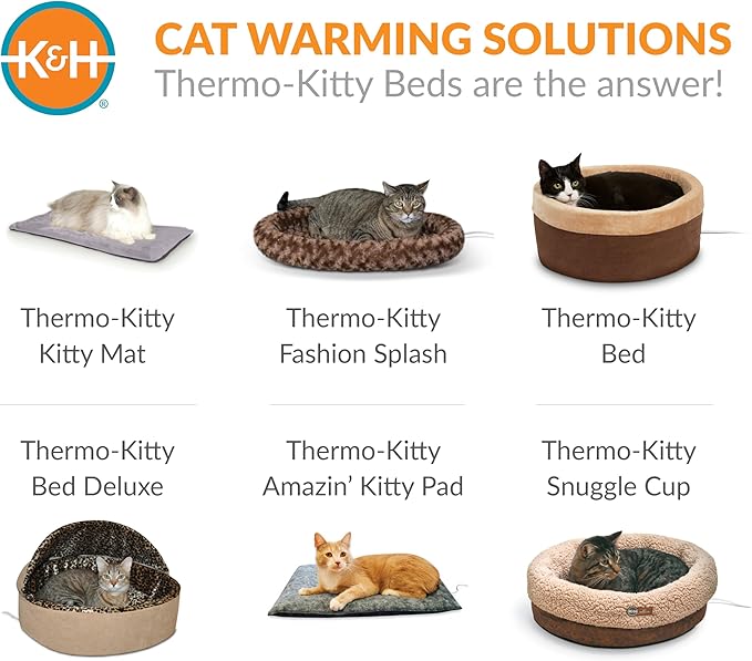 K&H Pet ProductsHeated Cat Bed Indoor, Thermo-Snuggle Cup Bomber Soft Heated - Image 10
