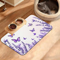 Pet Feeding Mat, Lavender Butterfly Absorbent Dog Cat Food Mat Purple Dog Mat by Unknown