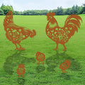 Chicken Metal Garden Stakes Yard Decor, Metal Yard Stakes Gifts by RNGMSI