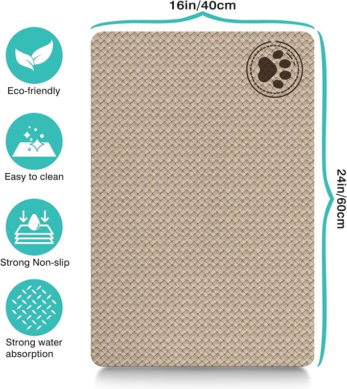 Pet Feeding Mat for Floors Waterproof Dog Mat for Food and Water Absorbent - Image 4
