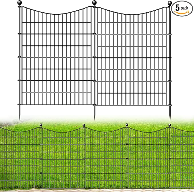 5 Panels No Dig Dog Fence Outdoor by OutdoorFence