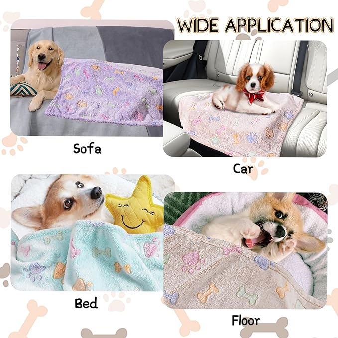 Rezutan 1 Pack 3 Dog Blankets for Small Pet Cat Super Soft Fluffy Premium Throw - Image 5