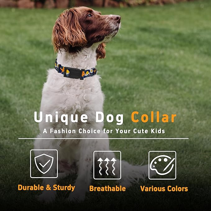 Dog Collar with Butterflies Print, Daisy Boys Girls Puppy Collar - Image 5