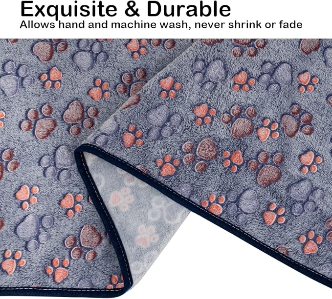 Dono 1 Pack 3 Dog Blankets, Soft Fluffy Fleece Pet Blanket Warm Sleep Mat Paw - Image 6