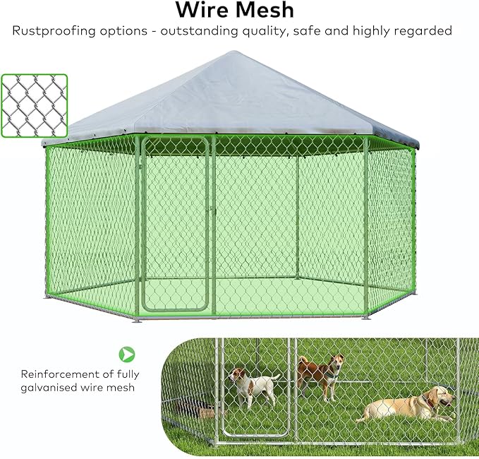 6.8x6.8 FT Outdoor Dog Kennel Outside Heavy Duty Dog Enclosure - Image 2
