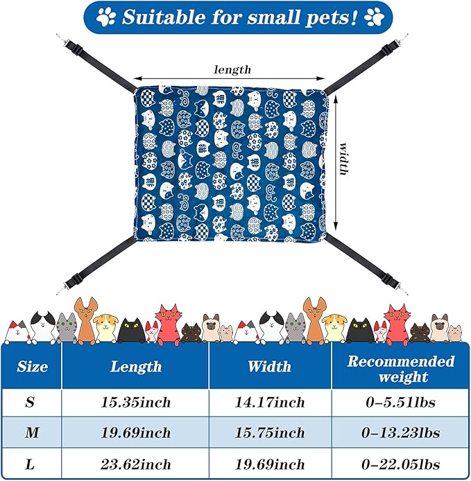 Jetec 2 Pack Cat Hammock for Cage, Catio Accessories Reversible Soft Cats Bed - Image 3