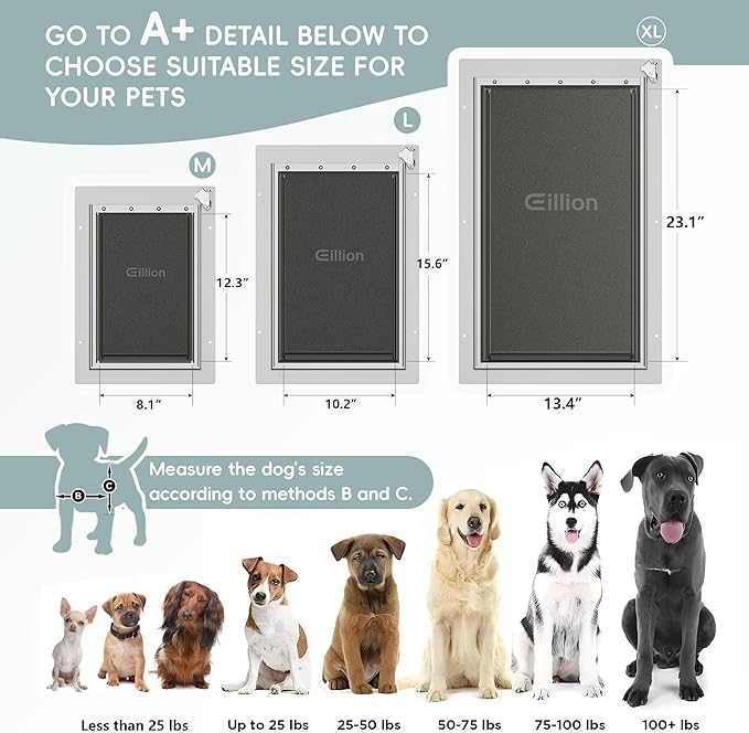 Extra Large Dog Door for Exterior Door, Doggy Door - Image 6