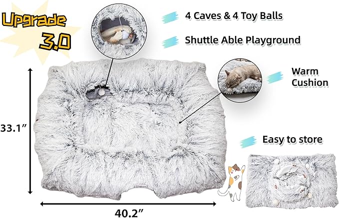 XxingSheep 4 Cave Shuttled XL Cat Tunnel Bed - Image 2