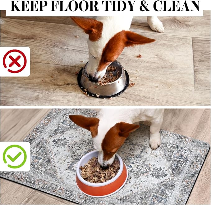 Dog Food Mats for Floors Absorbent, Pet Cat Food Mat - Image 3