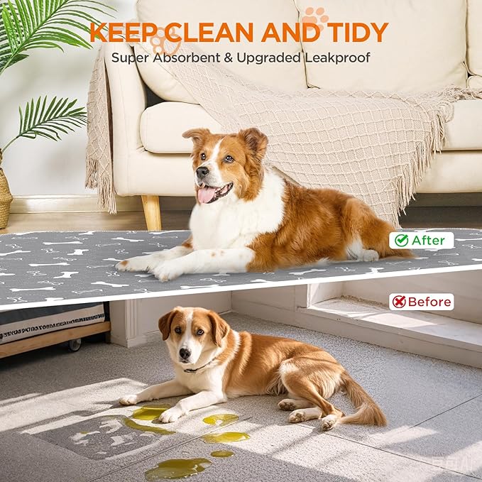 Washable Pee Pads for Dogs, 2 Pack 48"x60" Reusable Puppy Training Pads - Image 6