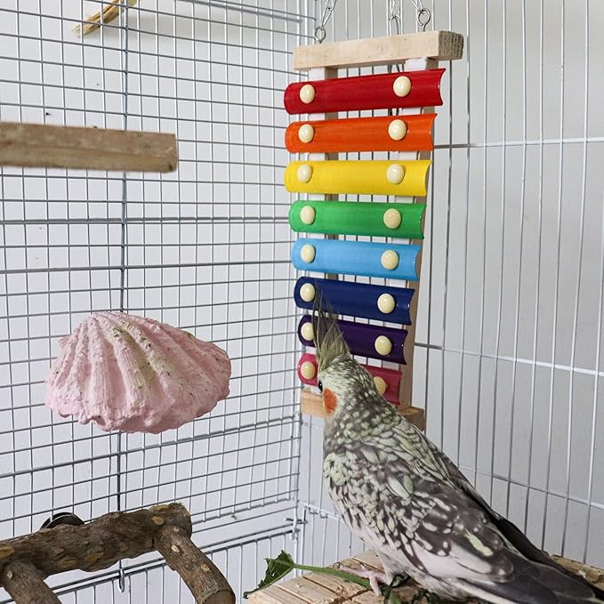Dnoifne Colorful Bird Xylophone Toy, Suspensible Funny Xylophone Toy - Image 3