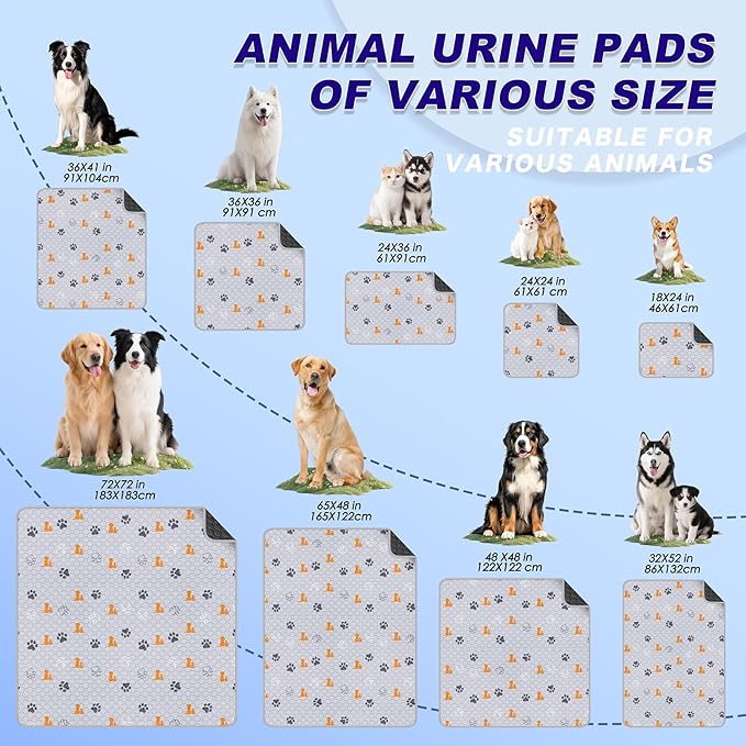 Washable Pee Pads for Dogs, 4 Pack Absorbent Reusable Training Dog Pads Pet - Image 7