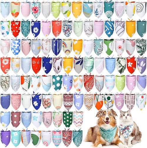 150 Pcs Boho Dog Bandanas Bulk Pet Bibs Colorful Triangle Scarf Pet Boho by Huhumy