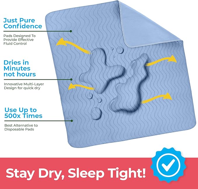 Utopia Bedding Washable Underpads 18" x 24", Waterproof Reusable Heavy - Image 3