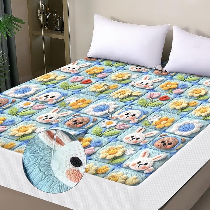 Waterproof Mattress Protector Queen, Fitted Sheet Style Breathable Mattress by OHANO