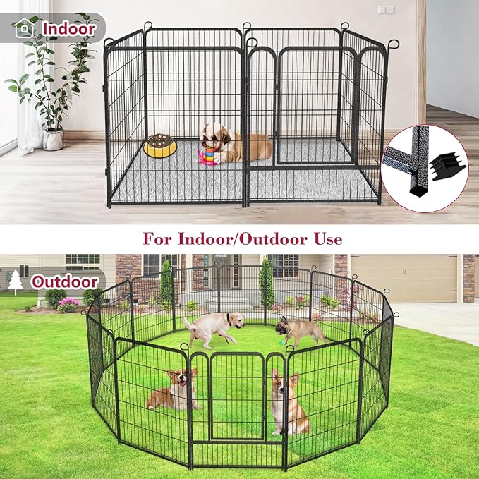 Dog Playpen Pet Fence Outdoor for Yard, 32inch 38 Panels Dog Pens Outside - Image 5
