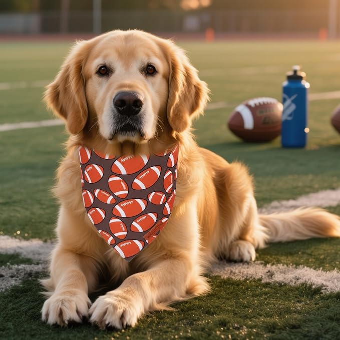 ADOGGYGO Dog Bandanas Boy Girl, Reversible Football Donuts Pet Scarf, Premium - Image 3