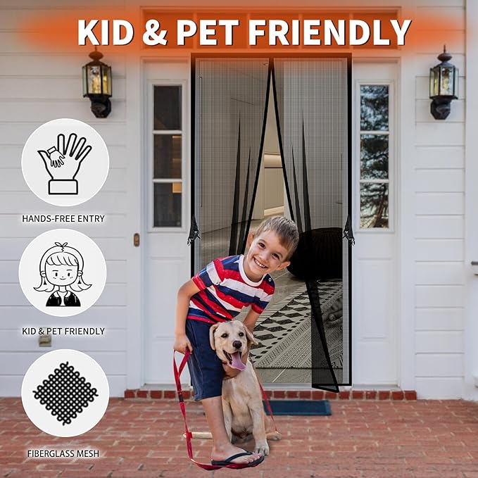 Fiberglass Magnetic Screen Door Fit Door Size 36 x 82 in, Screen Itself - Image 4