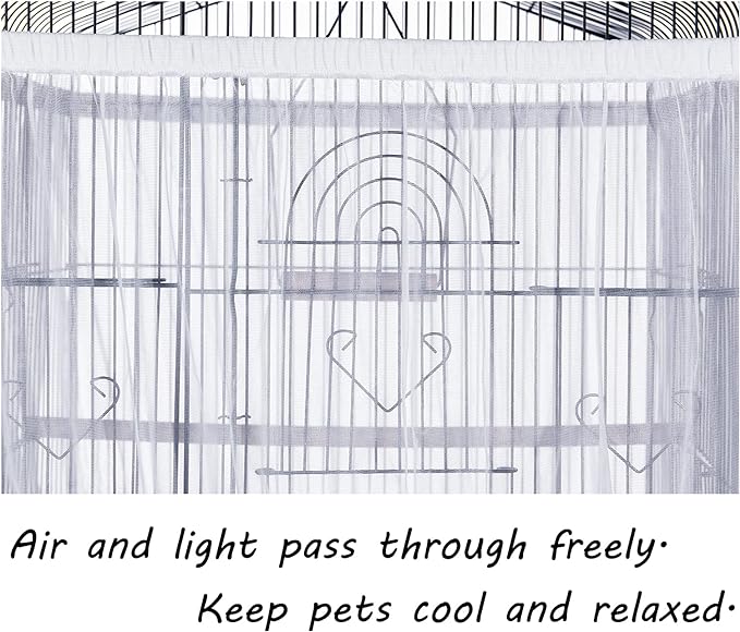Tamu style Bird Cage Seed Catcher, Stretchy Form Fitting Mesh Skirt Cover - Image 3