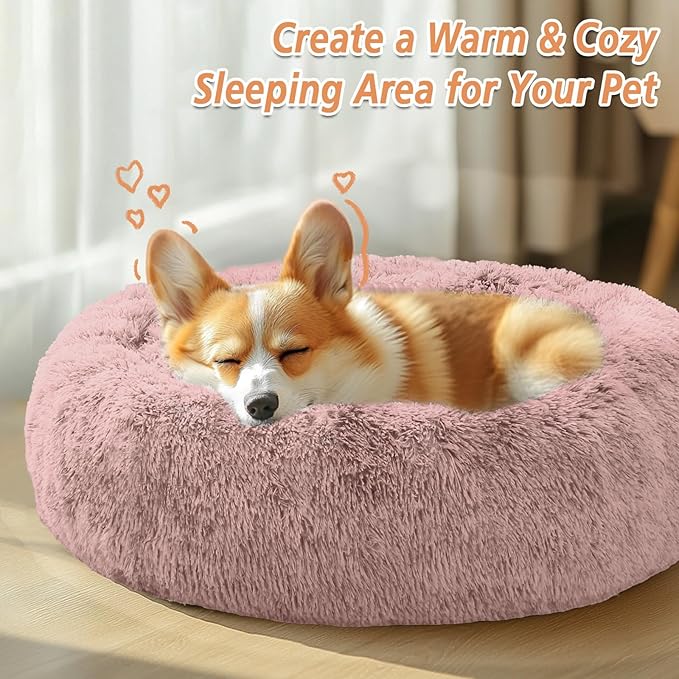 JOLLYVOGUE Calming Dog Bed Large Size Dog, Anti-Anxiety Donut Large Pet Bed - Image 4