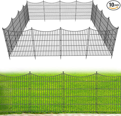 10 Panels No Dig Dog Fence Outdoor by OutdoorFence