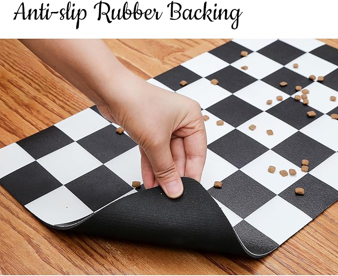 Ralxion Checkered Dog Feeding Mat, Absorbent Mats - Image 7