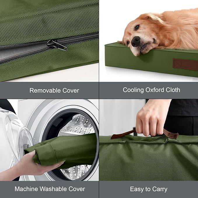 Outdoor Dog Bed for Medium Dogs, Waterproof Dog Crate Mat Orthopedic Egg Crate - Image 5