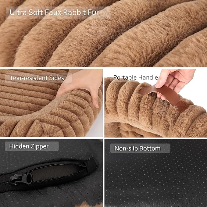 Cute Washable Dog Bed for Small Dogs -Soft Plush Calming Puppy & Cat Bed - Image 9