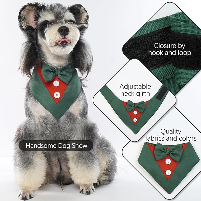 FUAMEY Dog Tuxedo Christmas for Small Dogs, Dog Formal Suit Dogs Attire Pet Bow - Image 5