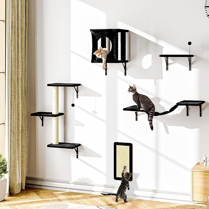 NUNU LAB Cat Wall Shelves, 10-in-1 Wall-Mounted Cat Furniture Set, Large Cat - Image 6