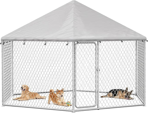12x12 Outdoor Dog Kennel Outside Heavy Duty Dog Enclosure by docagt