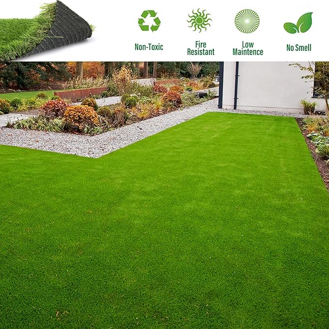 Artificial Grass Rug Outdoor Indoor 7FTX18FT Fake Grass Carpet Green Synthetic - Image 7