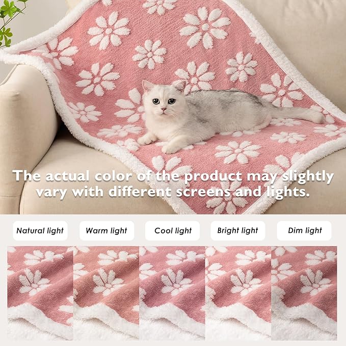 Waterproof Blanket for Dog Puppy Cat, Cute 3D Textured Flower Dog Blanket for - Image 7