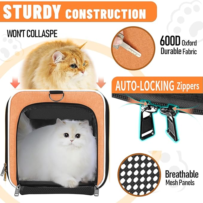 Large Cat Carry Bag, Soft Shell Shih-Tzu Pet Transport Crate, Big Bunny Rabbit - Image 2