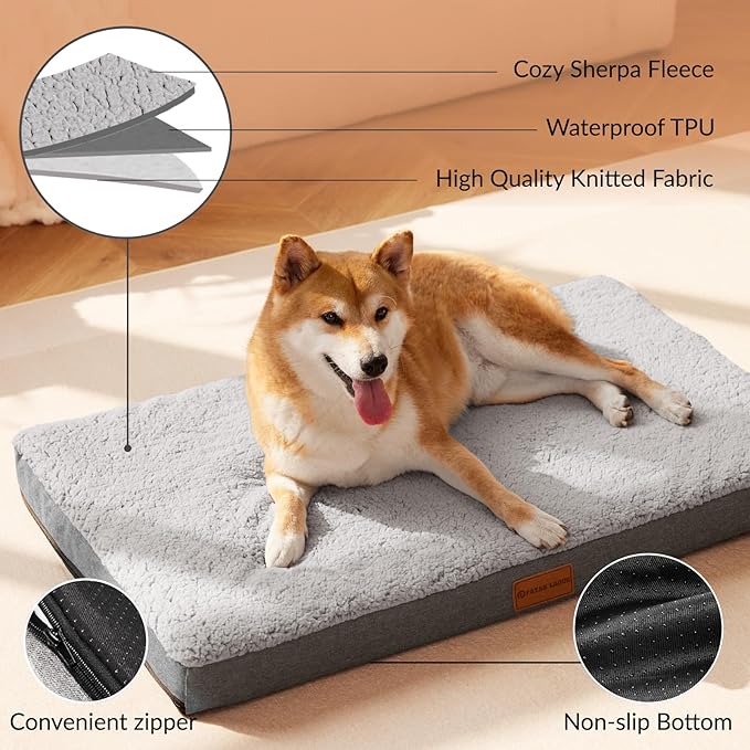 Patas Lague Orthopedic XL Dog Bed Large Sized Dog 42''X28'', Soft Waterproof - Image 3