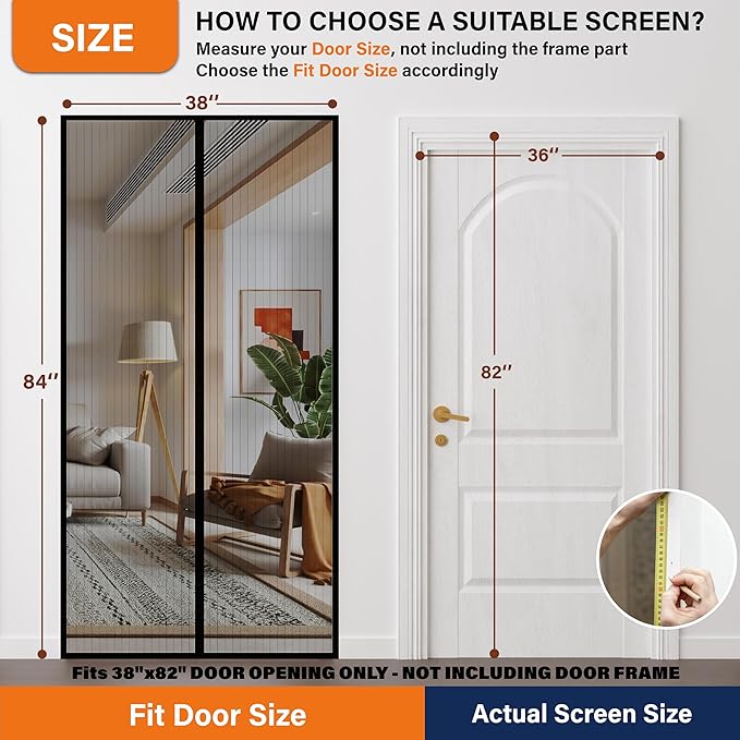 Magnetic Screen Door, Screen Door Mesh, Keep Bugs Out, Easy Install Works - Image 2