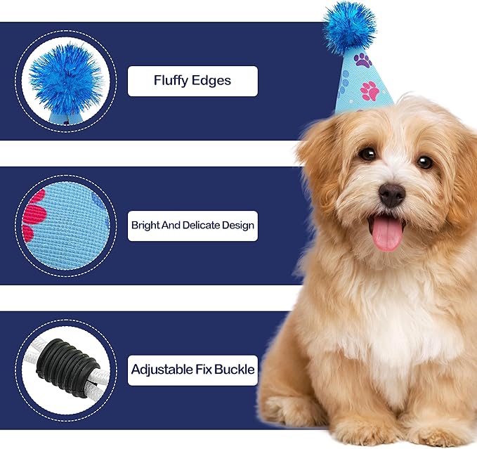 6pcs/Pack Mini Dog Party Hats for Small XS Cat Puppy Doggie Kitten Rabbit - Image 3
