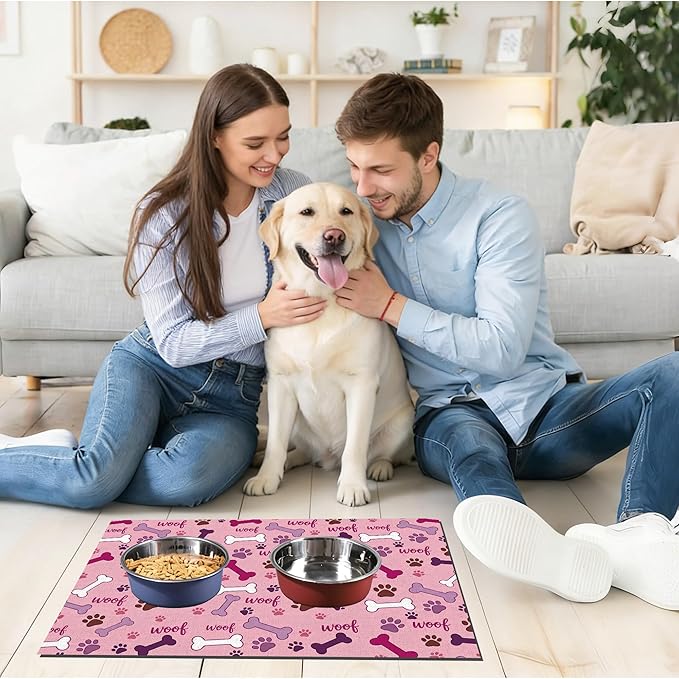Dog Feeding Mat 24 x 16 Inch, Waterproof Non Slip Rubber Pet Bowl Pad Mat - Image 4