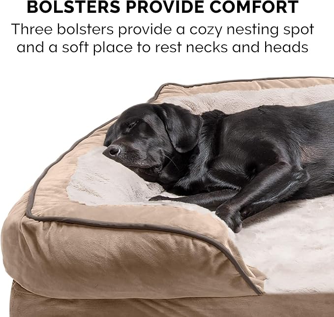 Furhaven Memory Foam Dog Bed for Large Dogs w/ Removable Bolsters & Washable - Image 10