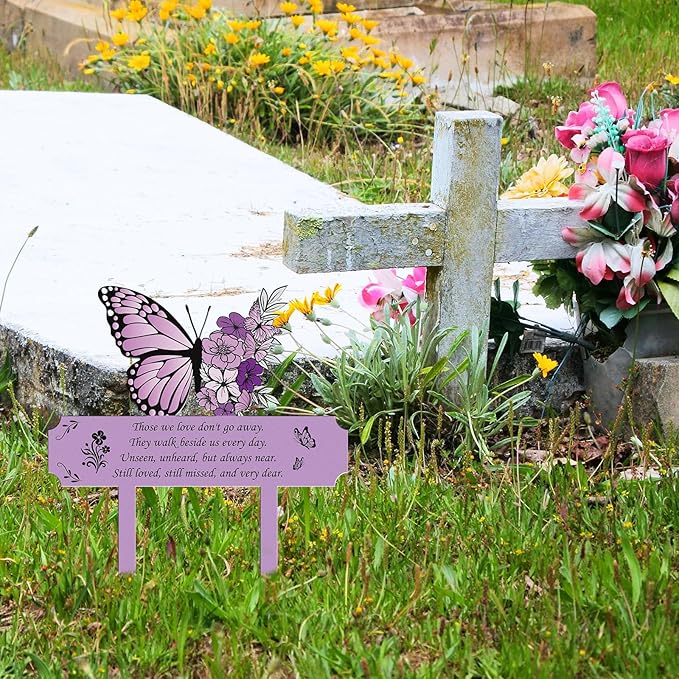 Grave Decorations for Cemetery Memorial, Metal Memorial Garden Stakes for Loss - Image 6