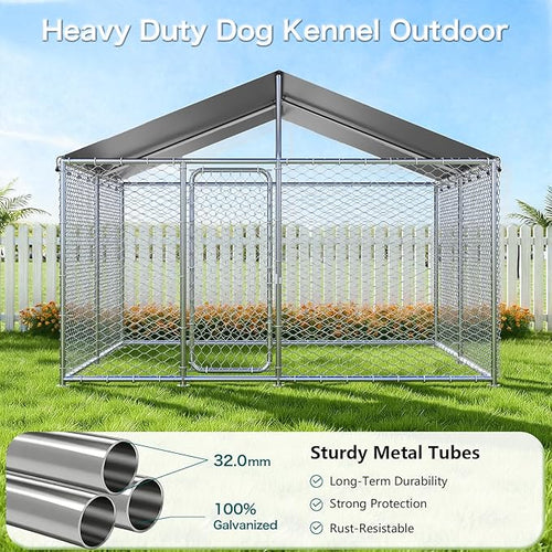 15.3'x15.3'Large Outdoor Dog Kennel Outside– Heavy-Duty Dog Enclosure - Image 2