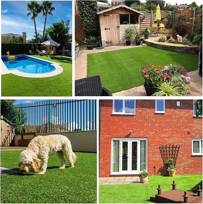 Artificial Grass Rug Outdoor Indoor 5FTX72FT Fake Grass Carpet Green Synthetic - Image 8