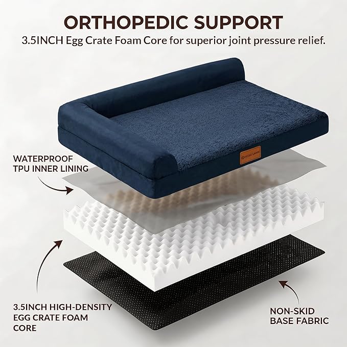 Patas Lague Orthopedic XL Dog Bed Large Sized Dog 48''X30'', Waterproof L - Image 5