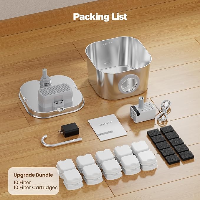Cat Water Fountain Stainless Steel: Pet Fountains - Image 9
