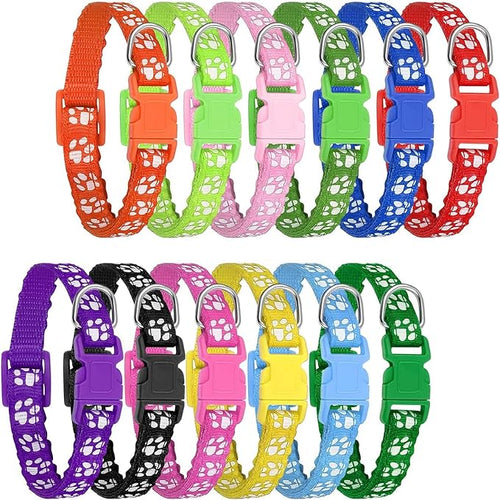 12 Pack Puppy Collars for Litter, Adjustable Puppy ID Collars Soft Nylon by Makeyourlifemoreenjoyable