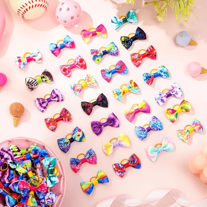 60 Pcs Cute Puppy Dog Hair Bows Small Bowknot Hair Bows - Image 6