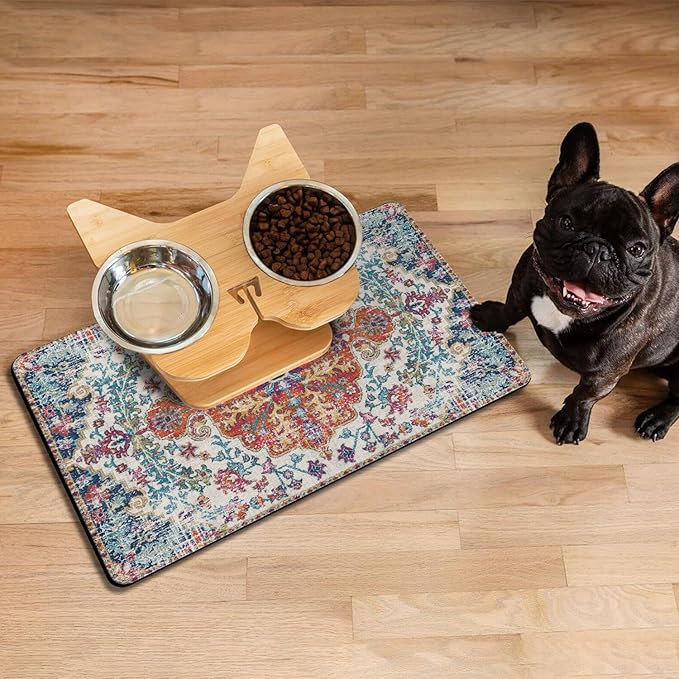 Pet Feeding Mat for Floors Waterproof Dog Mat for Food and Water Absorbent - Image 3