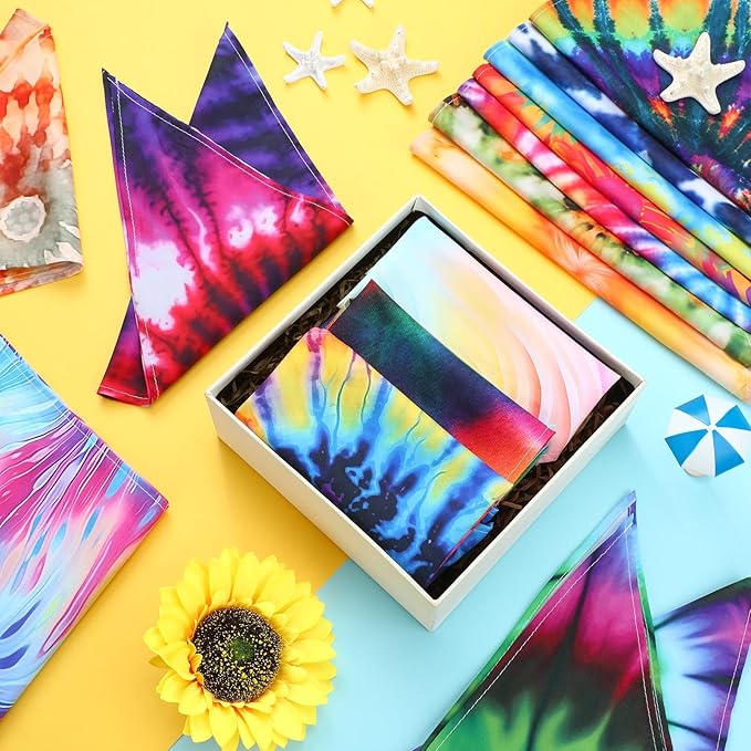 50 Pcs Tie Dye Dog Bandanas Bulk Pet Bibs Colorful Triangle Scarf Pet Bandanas - Image 4